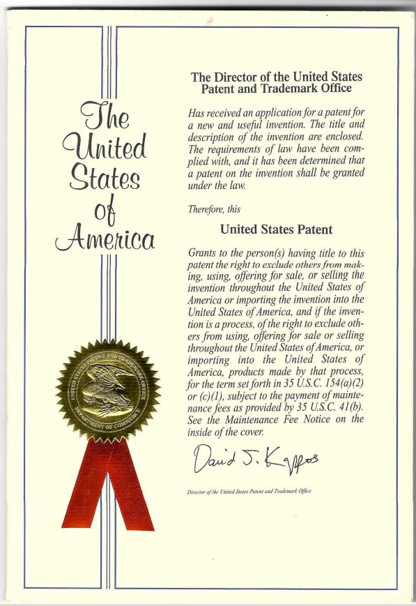  美国专利证书